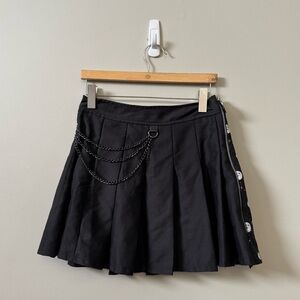 BodyRage Spencer’s Celestial black chain Grunge punk pleated mini skirt